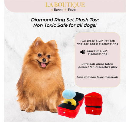 Diamond Engagement Ring Set Dog Plush Toy